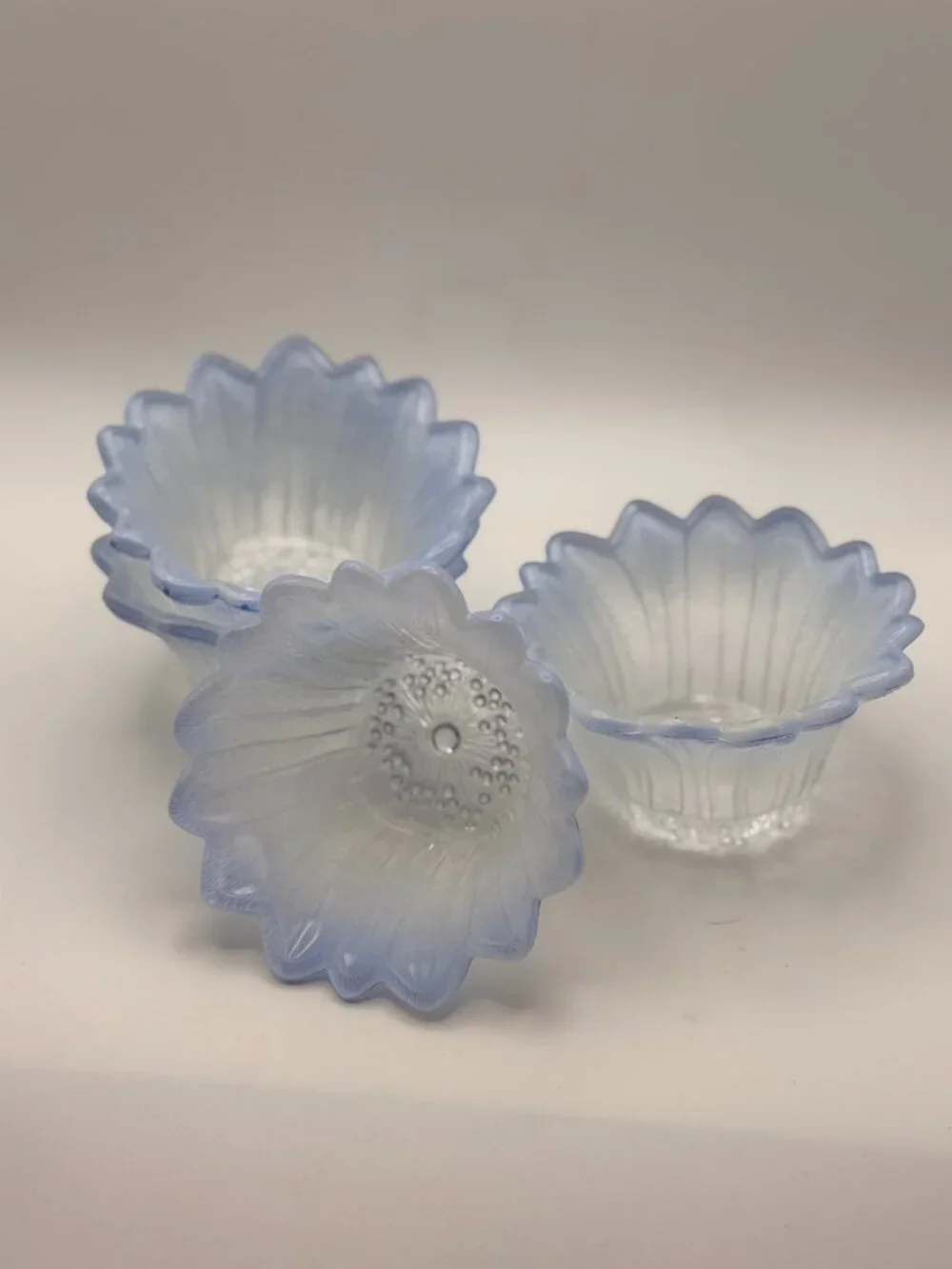 Frosted Glass Flower Bowls